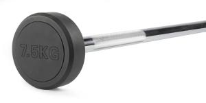 Штанга неразборная обрезиненная 7,5 кг. Прямой гриф. VictoryFit VF-DX4075