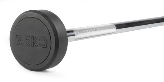 Штанга неразборная обрезиненная 7,5 кг. Прямой гриф. VictoryFit VF-DX4075