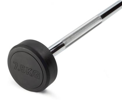 Штанга неразборная обрезиненная 7,5 кг. Прямой гриф. VictoryFit VF-DX4075