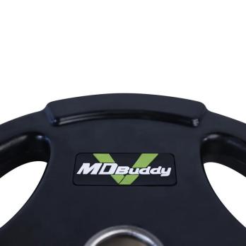 Диск обрезиненный тренировочный с тройным хватом MD Buddy MD1018 15кг