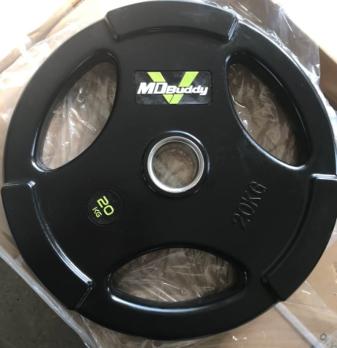 Диск обрезиненный тренировочный с тройным хватом MD Buddy MD1018 20кг