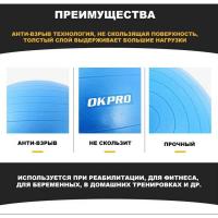 Гимнастический мяч 65 см OKPRO OK1204