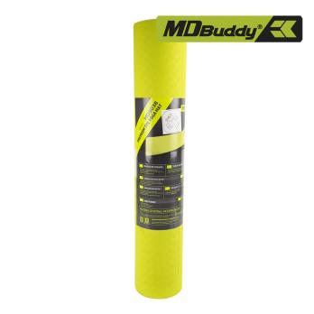 Коврик для йоги ТПЭ (183*61*0,6 см) зеленый MD Buddy MD9038