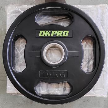 Диск обрезиненный с хватами 10 кг OKPRO OK2009E