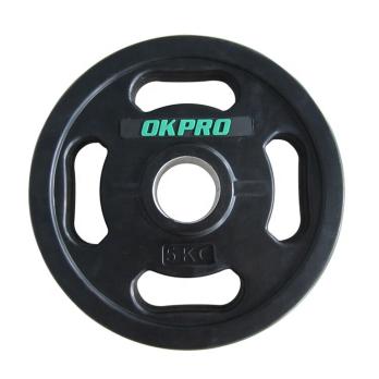Диск обрезиненный с хватами 20 кг OKPRO OK2009E