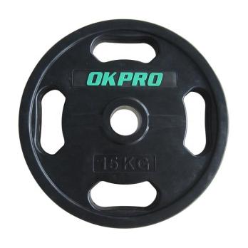 Диск обрезиненный с хватами 20 кг OKPRO OK2009E