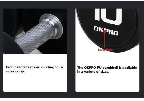 Гантельный ряд OKPRO OK1012 от 2,5 кг до 25 кг с шагом 2,5 кг