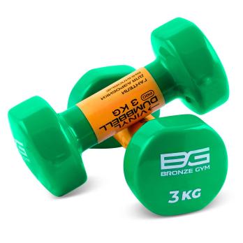 Гантели для аэробики виниловые BRONZE GYM,3 кг., пара.