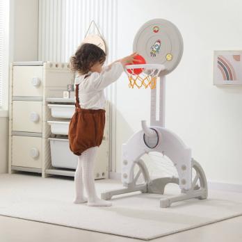 Баскетбольная стойка UNIX Kids Space / Космос серый