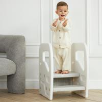 Детская горка + подставка для ног (2 в 1) UNIX Kids серый