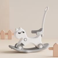 Лошадка-качалка-беговел UNIX Kids с ручкой серый