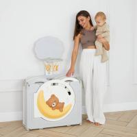 Манеж UNIX Kids Deluxe / Делюкс серый180 x 200 см, с баскетбольным кольцом и ковриком