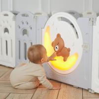 Манеж UNIX Kids Deluxe / Делюкс серый180 x 200 см, с баскетбольным кольцом и ковриком