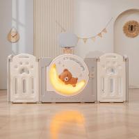 Манеж UNIX Kids Deluxe / Делюкс серый180 x 200 см, с баскетбольным кольцом и ковриком