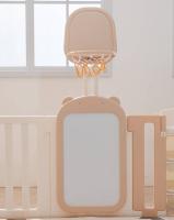 Манеж UNIX Kids DeLuxe House / Делюкс Дом бежевый, 180 x 200 см, с баскетбольной стойкой, доской для рисования, ковриком для игр