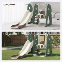Горка с качелями UNIX Kids Dino / Дино зеленый
