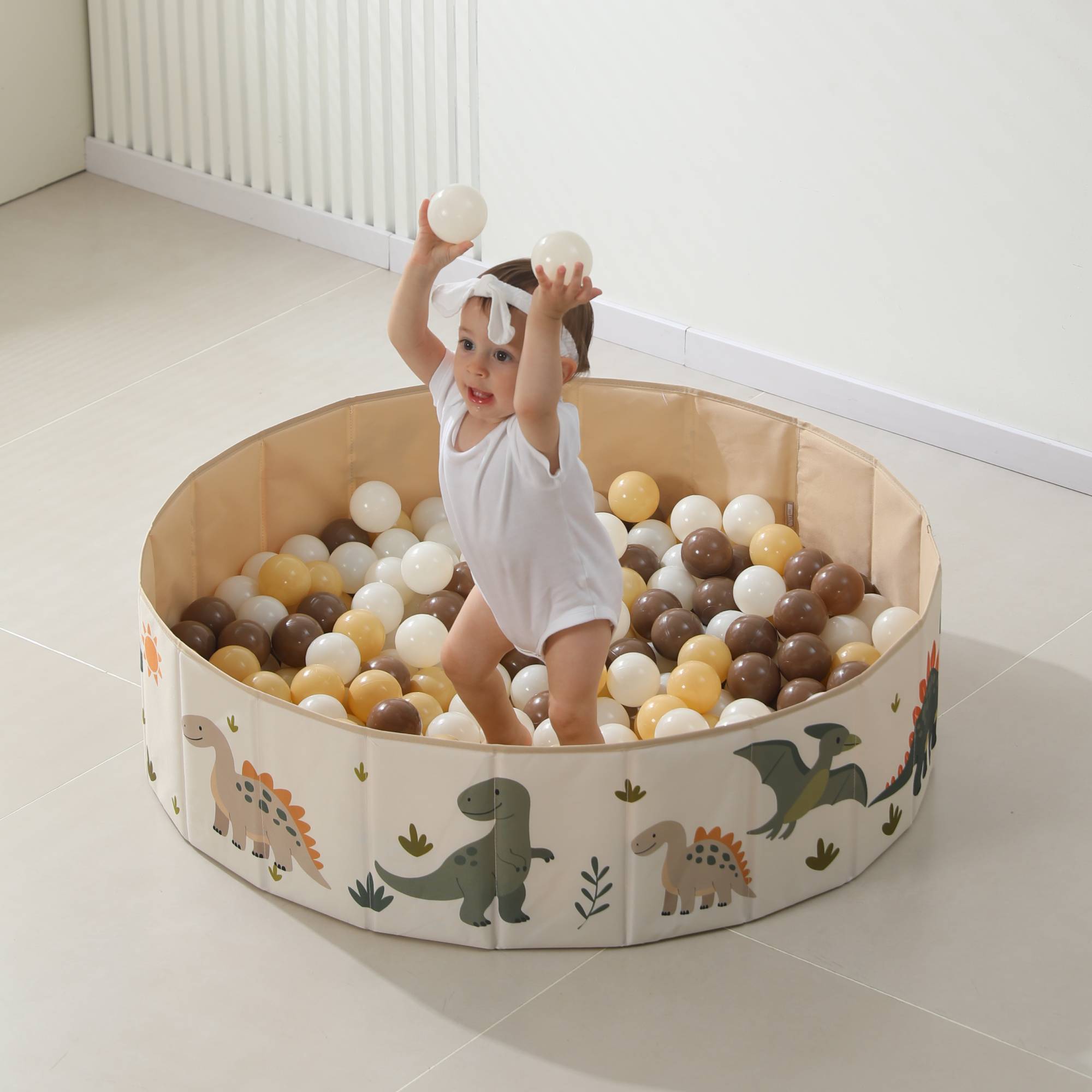 Сухой бассейн для шариков UNIX Kids Dino / Дино 100 см зеленый (без шариков)