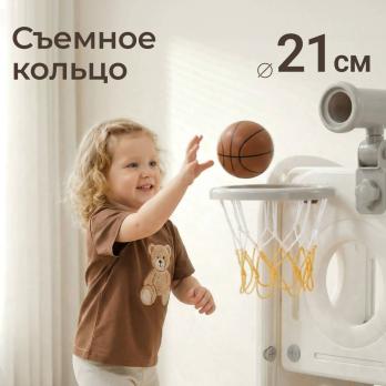Игровой комплекс с горкой UNIX Kids Super Bus / Супер Автобус серый
