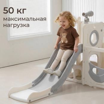 Игровой комплекс с горкой UNIX Kids Super Bus / Супер Автобус серый
