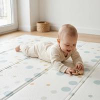 Игровой коврик складной UNIX Kids Circles / Круги 180x200 см серый