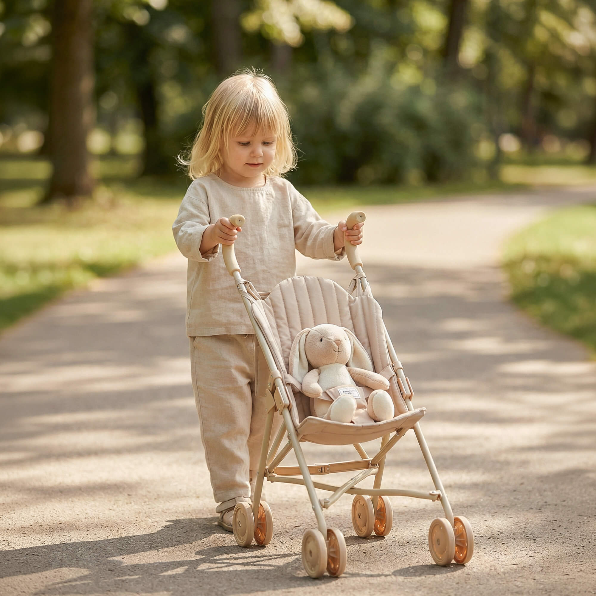 Коляска - трость UNIX Kids Cane Doll / для кукол бежевый