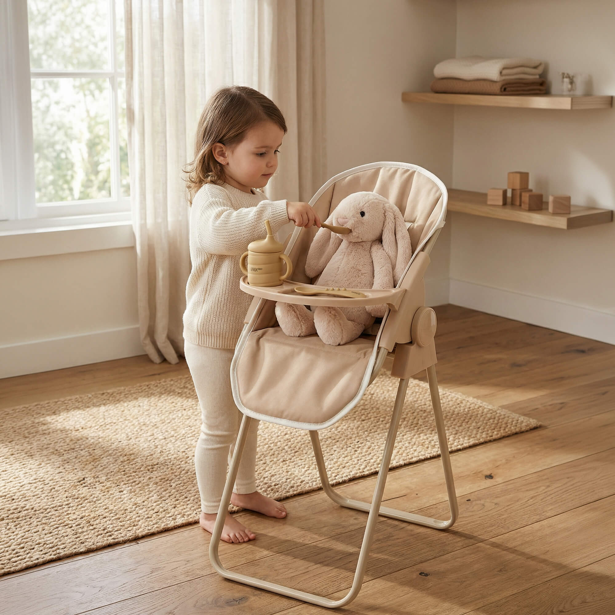 Стул для кормления UNIX Kids Doll / для кукол бежевый