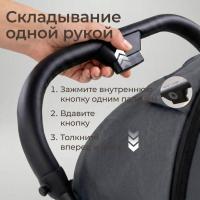 Коляска прогулочная UNIX Kids Vento / Венто тёмно-серый