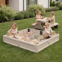 Песочница UNIX Kids Square квадратная 123 х 123 см бежевый