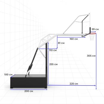 Профессиональная баскетбольная стойка DFC STAND72GP ROLITE