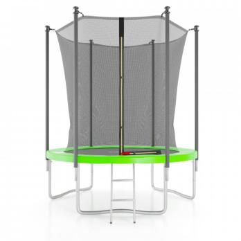 Батут с защитной сеткой DFC JUMP4FUN 6 ft зеленый с лестницей