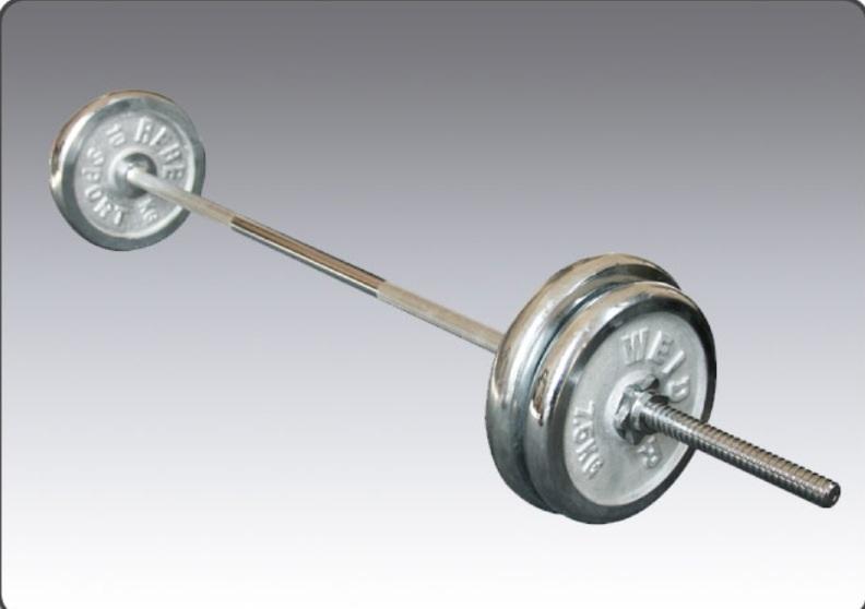 Штанга разборная, хромированная. Вес 30 кг