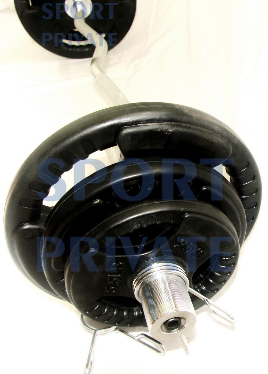 Штанга изогнутая. Прорезиненная. Вес 45кг.