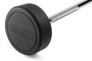 Штанга неразборная обрезиненная 25 кг. Прямой гриф. VictoryFit VF-DX4250