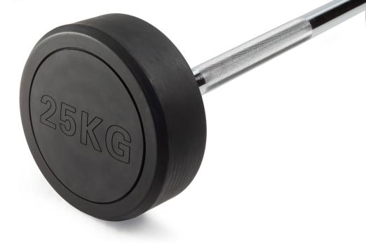Штанга неразборная обрезиненная 25 кг. Прямой гриф. VictoryFit VF-DX4250