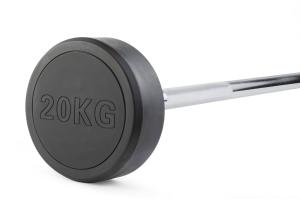 Штанга неразборная обрезиненная 20 кг. Прямой гриф. VictoryFit VF-DX4200