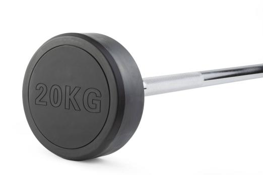 Штанга неразборная обрезиненная 20 кг. Прямой гриф. VictoryFit VF-DX4200