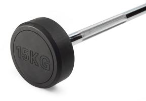 Штанга неразборная обрезиненная 15 кг. Прямой гриф. VictoryFit VF-DX4150