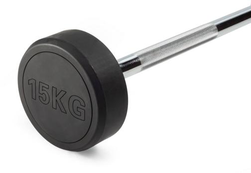 Штанга неразборная обрезиненная 15 кг. Прямой гриф. VictoryFit VF-DX4150