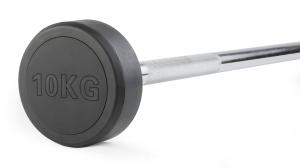 Штанга неразборная обрезиненная 10 кг. Прямой гриф. VictoryFit VF-DX4100
