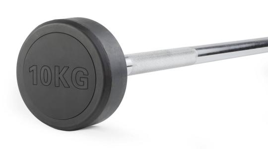 Штанга неразборная обрезиненная 10 кг. Прямой гриф. VictoryFit VF-DX4100
