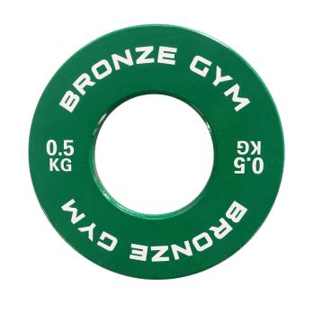 Диск калиброванный BRONZE GYM для пауэрлифтинга зеленый 0,5 кг