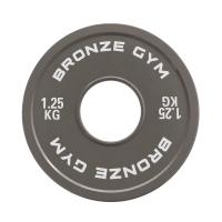 Диск калиброванный BRONZE GYM для пауэрлифтинга серый 1,25 кг