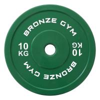 Диск калиброванный BRONZE GYM для пауэрлифтинга зеленый 10 кг