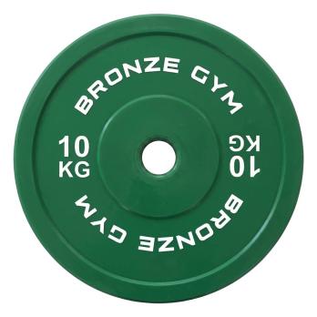 Диск калиброванный BRONZE GYM для пауэрлифтинга зеленый 10 кг