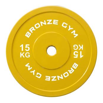 Диск калиброванный BRONZE GYM для пауэрлифтинга желтый 15 кг