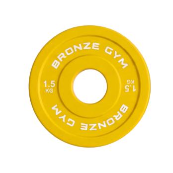 Диск олимпийский BRONZE GYM тяжелоатлетический желтый 1,5 кг