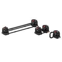 Гантель регулируемая 18кг + штанга + гиря, HYFIT, набор 3в1, D7040