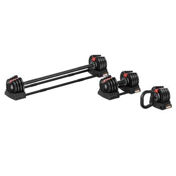 Гантель регулируемая 18кг + штанга + гиря, HYFIT, набор 3в1, D7040