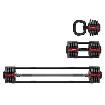 Гантель регулируемая 18кг + штанга + гиря, HYFIT, набор 3в1, D7040