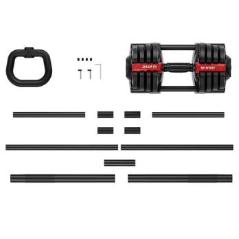 Гантель регулируемая 18кг + штанга + гиря, HYFIT, набор 3в1, D7040